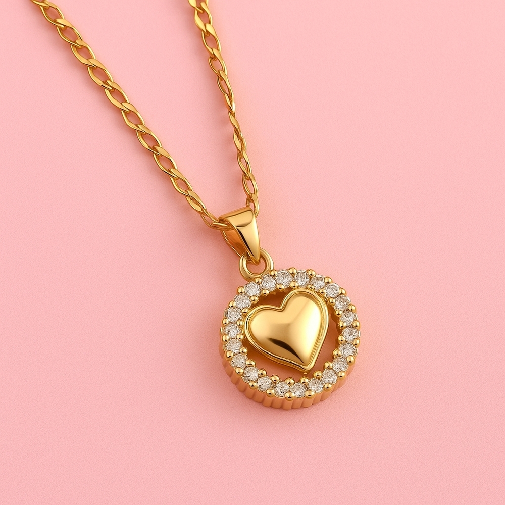 Gold Heart Pendant Necklace